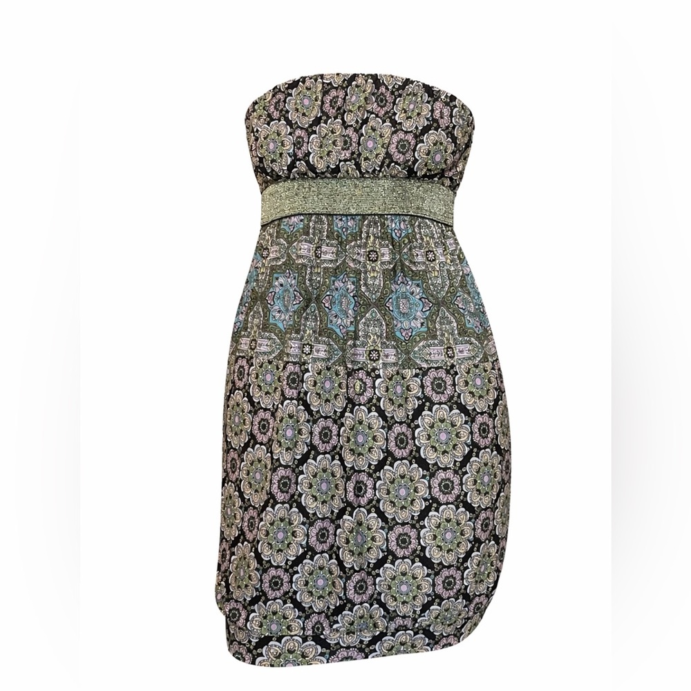 Authentic Y2K Baby Phat Bubble Hem Tube Dress McBling Paisley‎ Floral Mini Small